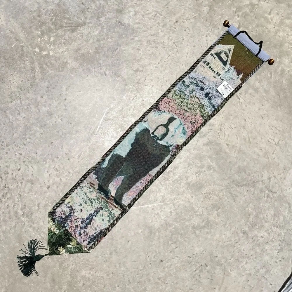 Gone Doggin Bell Pull Saint Bernard Wall Tapestry Cotton USA Made Vintage 2001